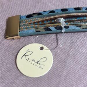 Riah NWT Blue tourquoise color w Gold & silver accents Multi-Strand Bracelet